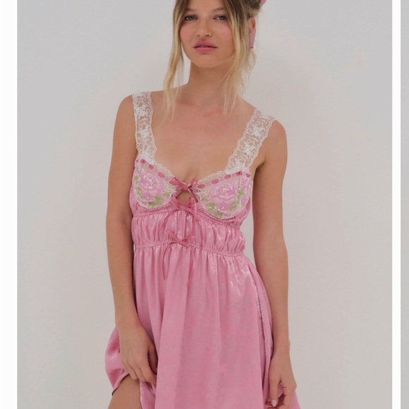 For Love And Lemons Dresses & Skirts - For Love And Lemons Rose Milk Eyelet Slip Dress